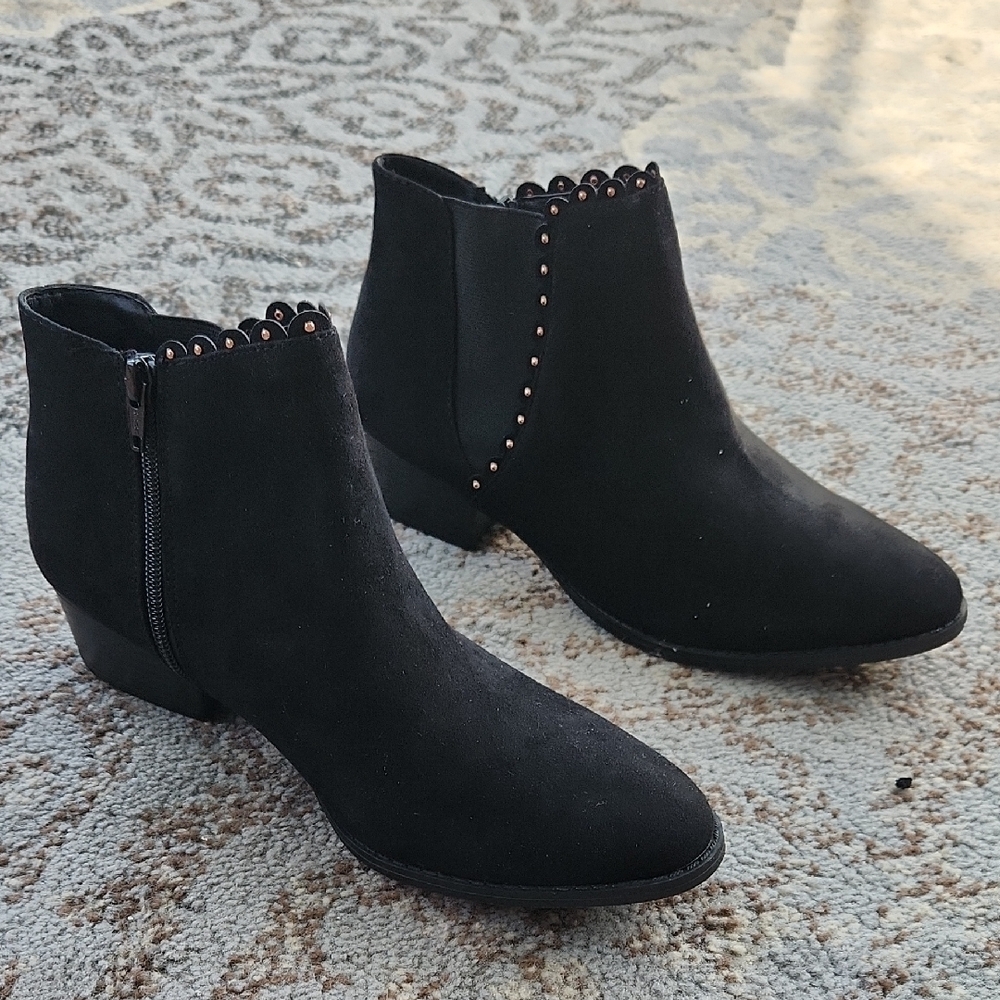 Lauren Conrad Dear Studded Ankle Boots Black 9